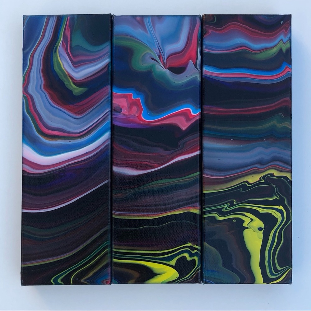 Mixed Media Girl Acrylic Pour